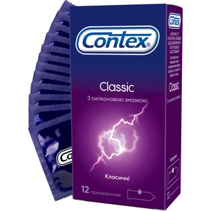 Презервативи Contex Classic латексні з силіконовою змазкою (класичні) 12 шт. (5060040302552) зображення 1