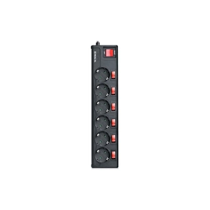 Мережевий фільтр живлення REAL-EL RS-6 EXTRA 1.8m, black (EL122300001) зображення 1