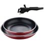 Набір сковорідок Bergner Click & cook, зі знімною ручкою, 22/26 см, червоний (BG-31605-RD) - зменшене зображення 1