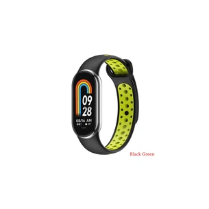 Ремінець до фітнес браслета BeCover Vents Style для Xiaomi Mi Smart Band 8 Black-Green (709416) зображення 1