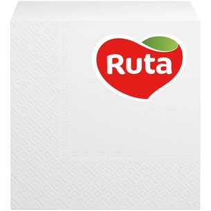 Серветки столові Ruta Double Luxe 24х24 см 2 шари Білі 40 шт. (4820023740655) зображення 1