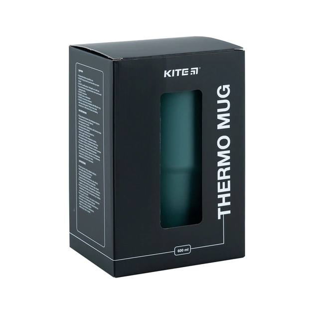 Термокружка Kite з ручкою 600 мл зелена (K24-1207-3) - зображення 8