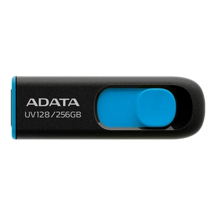 USB флеш накопичувач ADATA 256GB UV128 Black/Blue USB 3.2 (AUV128-256G-RBE) зображення 1