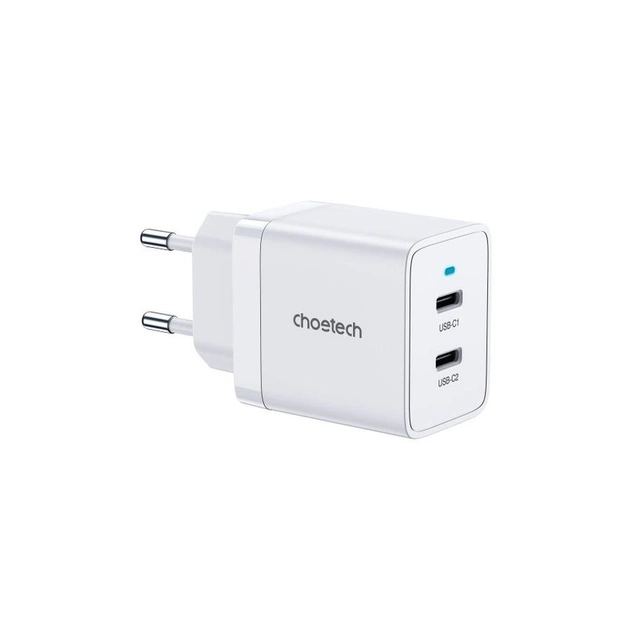 Зарядное устройство Choetech 2xUSB-C 40W PD/QC/PPS (Q5006-EU-WH) - изображение 1
