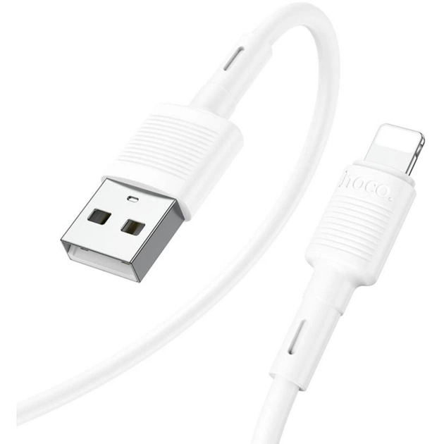 Дата кабель USB 2.0 AM to Lightning 1.0m 2.4A X83 white HOCO (6931474770875) - изображение 1