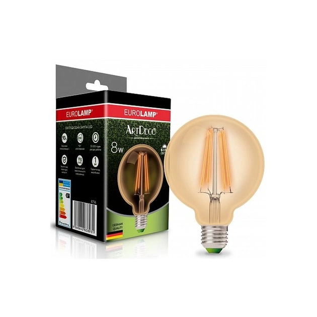 Лампочка Eurolamp G95 8W E27 4000K (LED-G95-08274(Amber)) - зображення 1