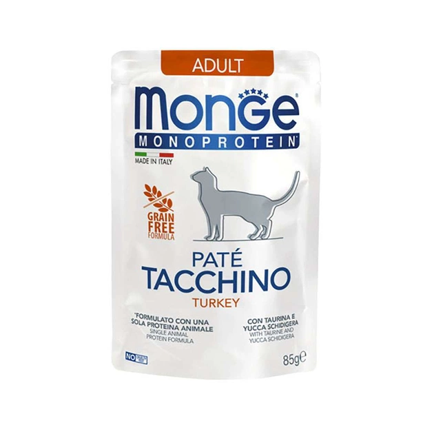 Паштет для котів Monge Cat Monoprotein Adult індичка 85 г (8009470013734) - зображення 1