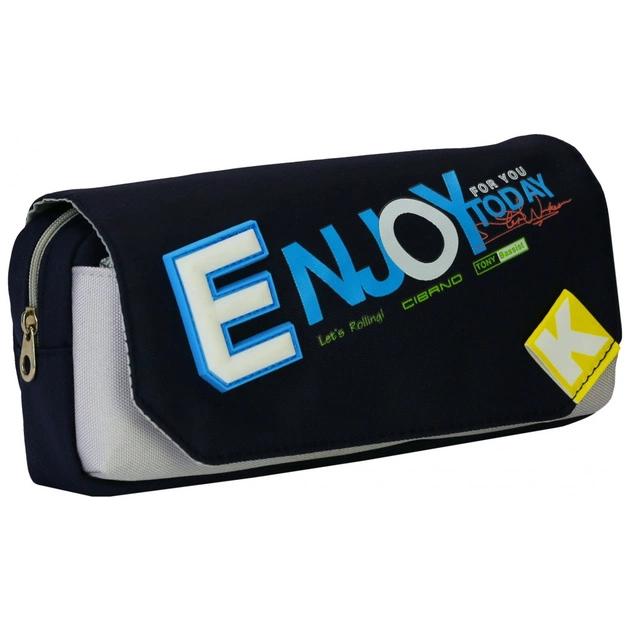 Пенал Cool For School 2 відділення з кишенею Чорний (CF6920-black) - изображение 1