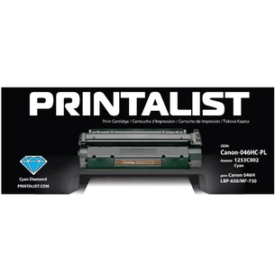 Картридж Printalist Canon 046H, LBP-650/MF-730 1253C002 5K Cyan (Canon-046HC-PL) зображення 1