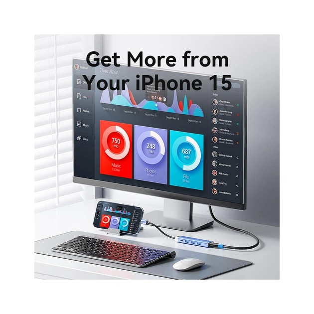 Концентратор Vention USB 3.1 Type-C to HDMI/USB 3.0x3/PD 100W Blue Aluminum Alloy Hub 5-in-1 (TGESB) - picture 9