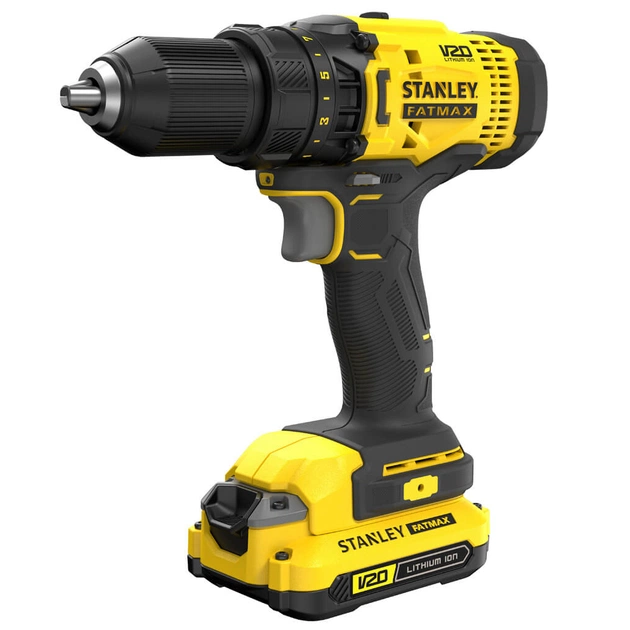 Шуруповерт Stanley FatMax, Li-lon 18V, 1.5Ah, 50 Нм, 0-400 / 1500 об/хв (SCD700C2K) - зображення 1