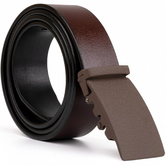 Ремінь Vintage З натуральної шкіри з матовою автоматичною пряжкою Коричневий (20217) - зображення 1