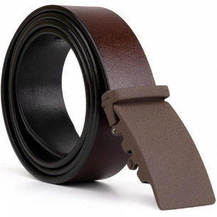 Ремінь Vintage З натуральної шкіри з матовою автоматичною пряжкою Коричневий (20217) зображення 1