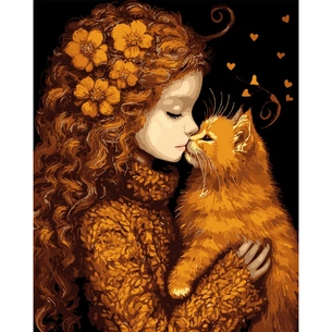 Картина по номерам Santi Дівчинка та кошеня 40х50 см (955745) изображение 1