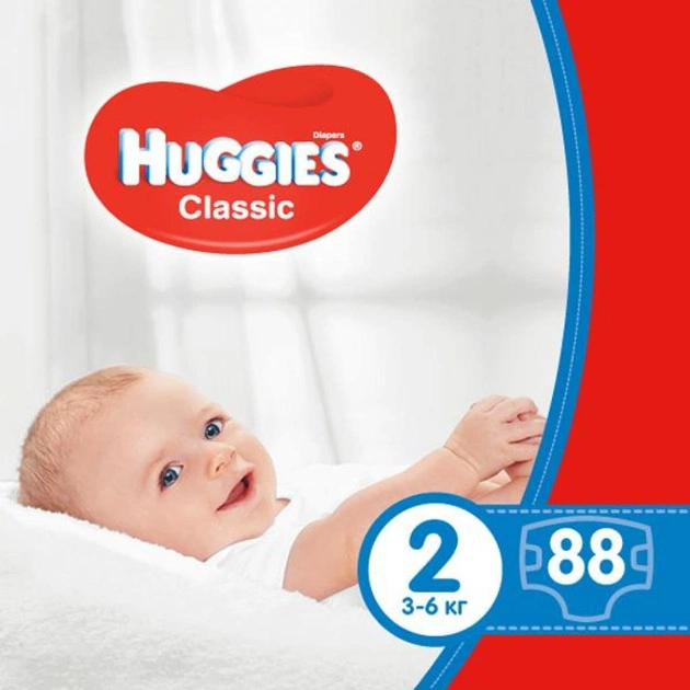 Підгузки Huggies Classic 2 Mega 88 шт (5029053544816) - изображение 1