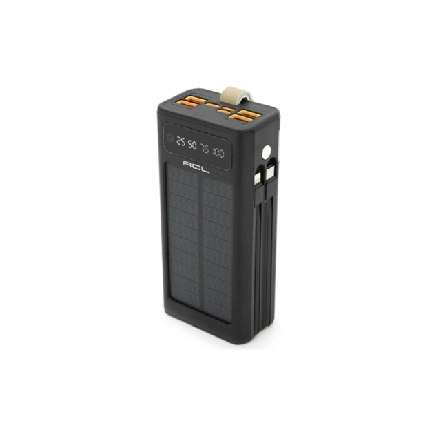 Батарея універсальна ACL 30000mAh, SOLAR, TypeC + Lighting, Black (PW-90B) - зображення 1