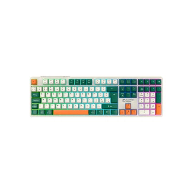 Клавіатура Canyon Shadder GKW-11 RGB Silent Wireless/Bluetooth/USB UA White (CND-SKBW11) - зображення 1