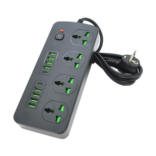 Мережевий фільтр живлення Voltronic TВ-Т91, 4роз, 8*USB+2PD Black (ТВ-Т91-Black) зображення 1