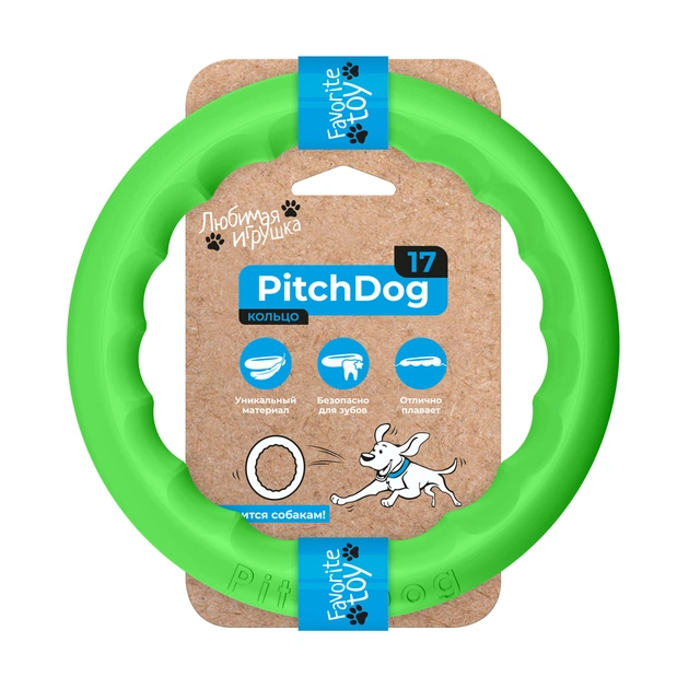 Іграшка для собак Collar PitchDog Кільце для апортування 17 см салатове (62365) - picture 1