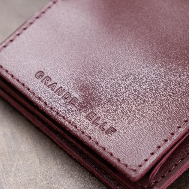 Гаманець Grande Pelle Бордовий (11518) - зображення 11