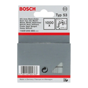 Скоби для будівельного степлера Bosch тип 53, 10х11.4х0.74мм, 1000шт (1.609.200.366) зображення 1