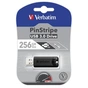 USB флеш накопичувач Verbatim 256GB PinStripe Black USB 3.0 (49320) - зменшене зображення 5