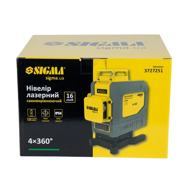 Лазерний нівелір Sigma що самовирівнюється, 16 ліній, 4x360° (3727251) - picture 12