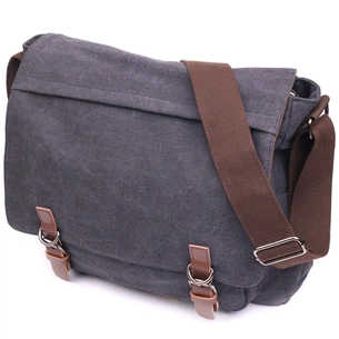 Сумка Vintage З клапаном текстильна Чорна (21240) зображення 1