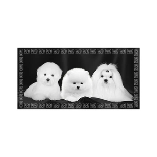 Рушник для тварин Tauro Pro Line з мікрофібри високопоглинаючий з померанським шпіцом, мальтійською болонкою та бішоном фрізе 80 (TPLRAN70317) изображение 1