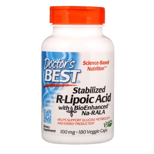 Антиоксидант Doctor's Best R-Липоевая Кислота, R-Lipoic Acid, 100 мг, 180 капсул (DRB-00229) изображение 1