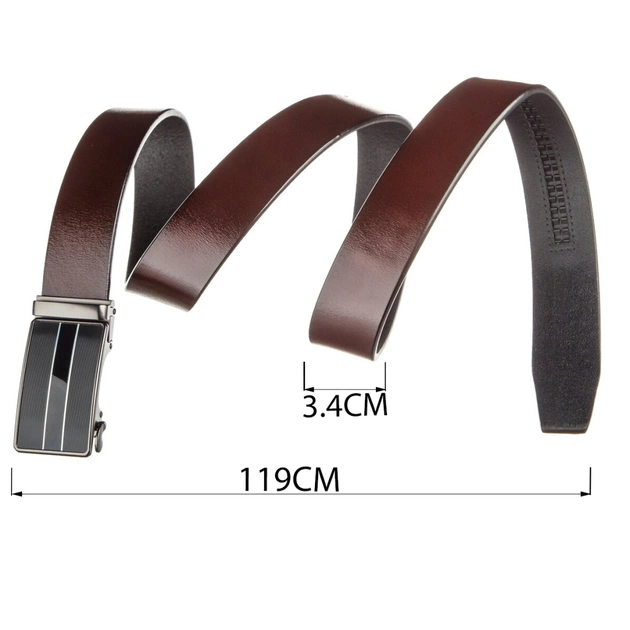 Ремінь Vintage З автоматичною пряжкою Коричневий (20210) - зображення 4