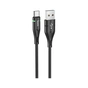 Дата кабель USB 2.0 AM to USB-C 1.2m 3A nylon aluminum with light indicator U93 black HOCO (6931474732170) - зменшене зображення 1