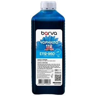 Чорнило Barva Epson 112 1л, Pigm. Cyan (E112-960) зображення 1