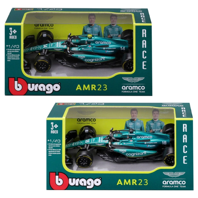 Масштабная модель автомобиля Bburago Автомодель - Aston Martin AMR23 (2023) 1:43 (18-38090) - изображение 1