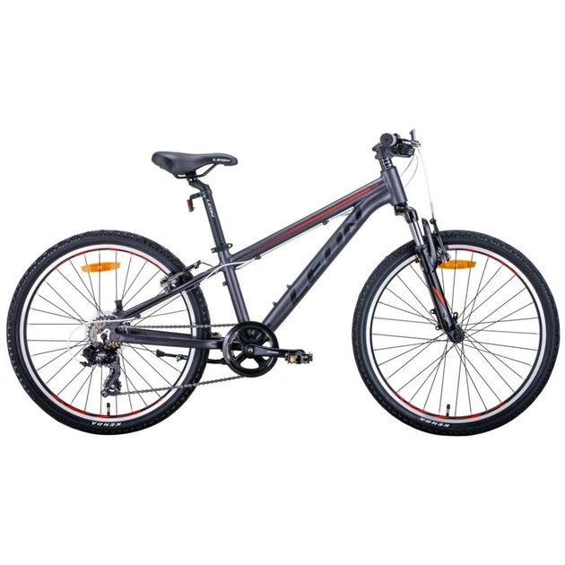 Велосипед Leon 24" JUNIOR AM Vbr рама-12,5" Al 2020 антрацитовий з червоним (OPS-LN-24-046) - зображення 1