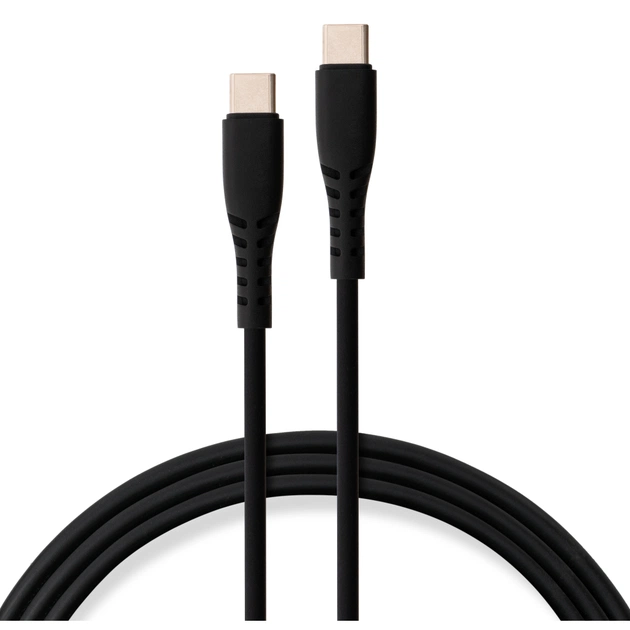Дата кабель USB-C to USB-C 1.2m 100W Chip Silicon Black Vinga (VCDCCC21012SB) - изображение 1