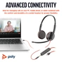 Навушники Poly BlackWire C3225 USB-C HS Stereo +3.5mm Plug +USB-C/A Adapter (Bulk) Black (8X229A6) - зменшене зображення 4