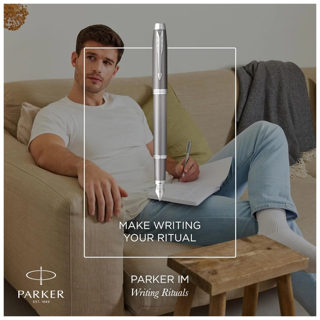 Ручка пір'яна Parker IM 17 Rituals Grey CT  FP F + Пакет Parker Rituals (29 211) - изображение 9
