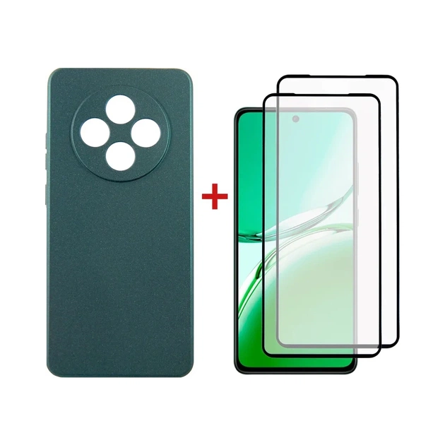 Чохол до мобільного телефона Dengos Oppo Reno 12F 4G Case Soft + 2 Glass (Green) (DG-CTG2P-28) - зображення 1