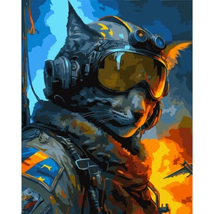 Картина по номерам Santi Войовничий кіт-привид 40*50 см ©zubenko_ai_art (954458) зображення 1