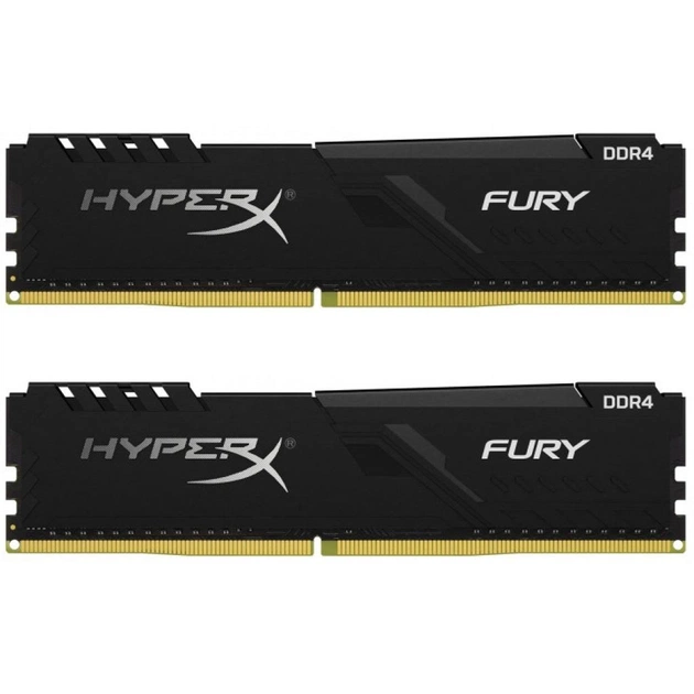 Модуль пам'яті для комп'ютера DDR4 64GB (2x32GB) 3000 MHz HyperX Fury Black Kingston Fury (ex.HyperX) (HX430C16FB3K2/64) - изображение 1