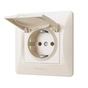 Розетка Videx BINERA 1ая із заземленням і кришкою крем (VF-BNSK1GС-CR) - уменьшенное изображение 2