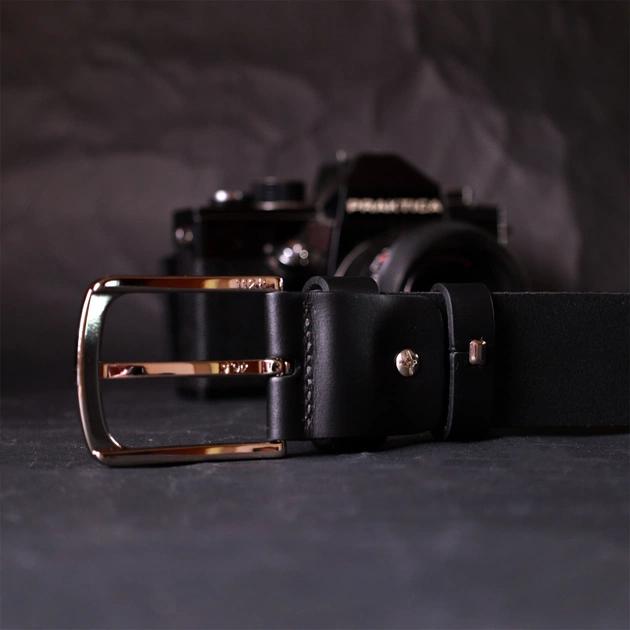 Ремінь Grande Pelle Під джинси з натуральної шкіри Чорний (11684) - зображення 9