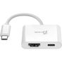 Перехідник USB-C M to HDMI F + USB-C F PD100W white J5create (JCA152-N) - зменшене зображення 2
