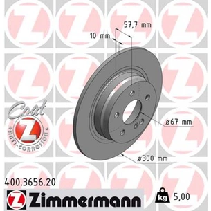 Гальмівний диск ZIMMERMANN 400.3656.20 зображення 1
