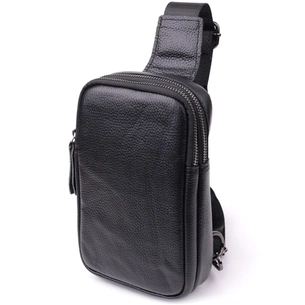 Сумка Vintage Слінг для чоловіків з натуральної шкіри Чорна (sale_15105) зображення 1