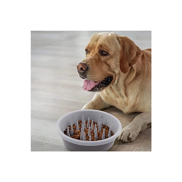 Посуд для собак Dexas Миска для повільного годування 1.44 л світло-сіра (0084297309572) - picture 6