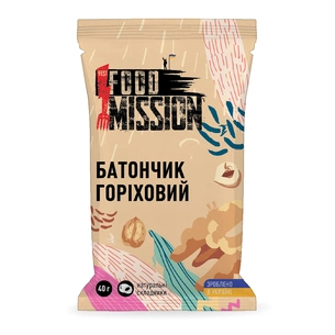 Батончик Food Mission Горіховий 40 г (fm.30276) зображення 1