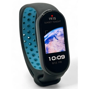 Ремінець до фітнес браслета BeCover Vents Style для Xiaomi Mi Smart Band 9 Black-Blue (711982) зображення 1