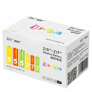 Батарейка ZMI AA ZI5 * 12 + AAA ZI7 * 12 Rainbow batteries set (Ф16358) зображення 1